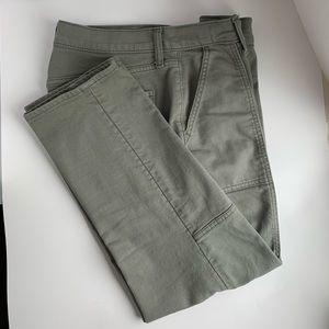 Old Navy Khaki Green Denim Utility Pants, Size 8P